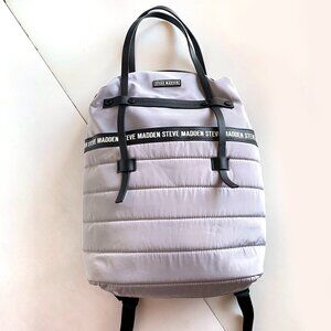 Steve Madden Bjodah Backpack Gray Nylon Tablet Pocket Shoulder Bag